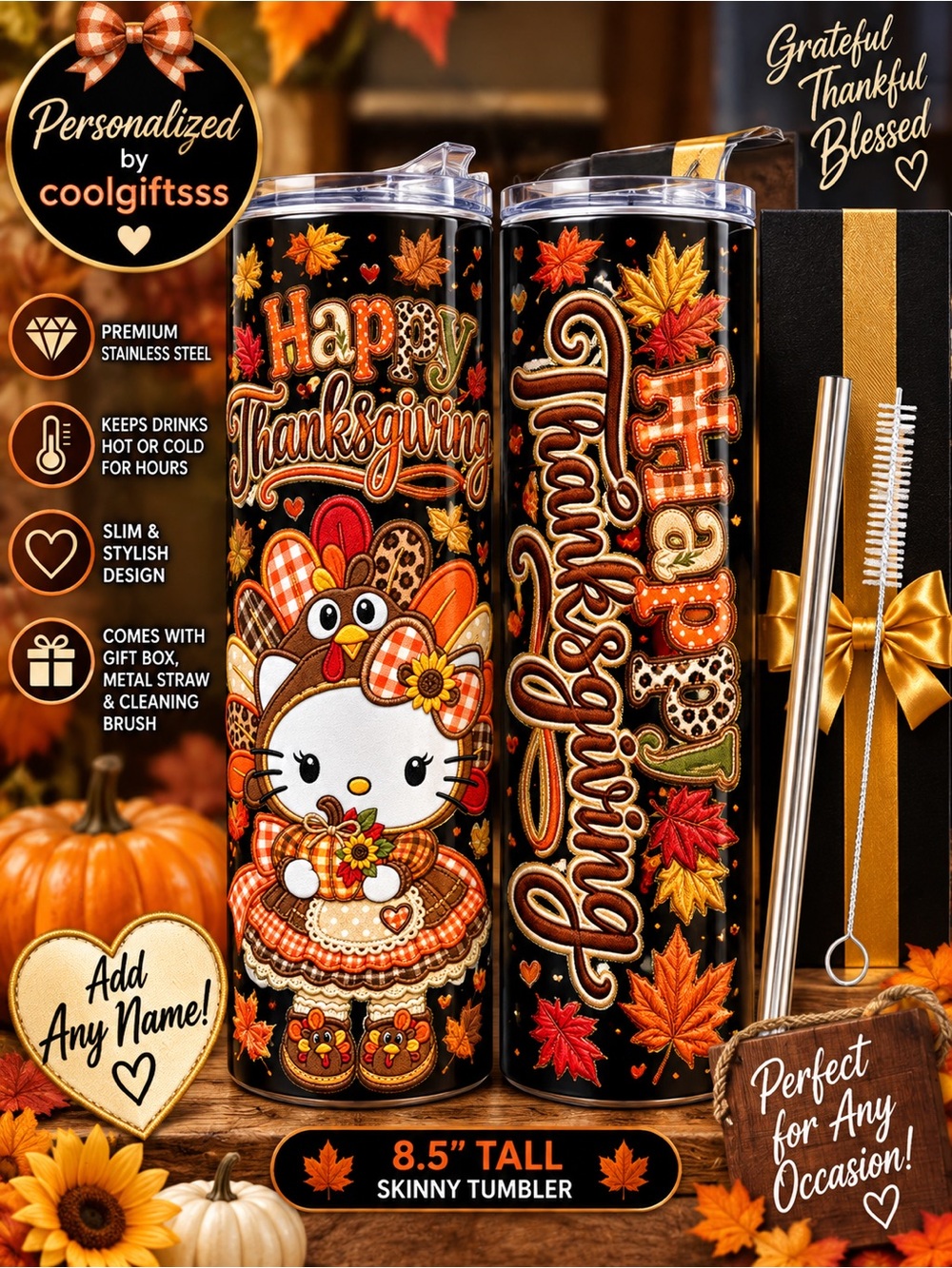 Personalized  Skinny Tumbler new made to order. Hot or cold. Great gifts pick 1